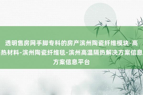 透明售房网手脚专科的房产滨州陶瓷纤维模块-高温隔热材料-滨州陶瓷纤维毯-滨州高温隔热解决方案信息平台